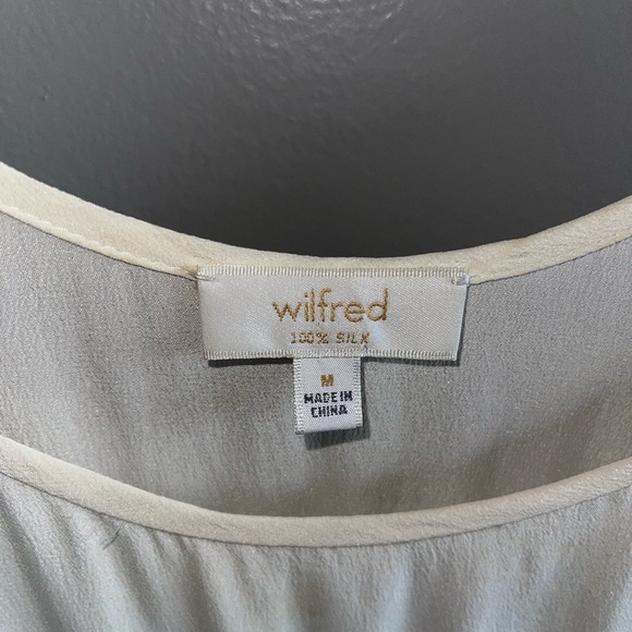 Wilfred cream/tan 100% silk midi dress - Picture 2 of 2